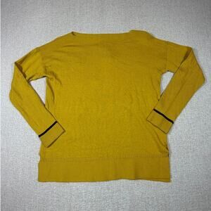 Joules NWT Women's Small Gold Blue Boatneck Long Sleeve Lightweight Knit Sweater